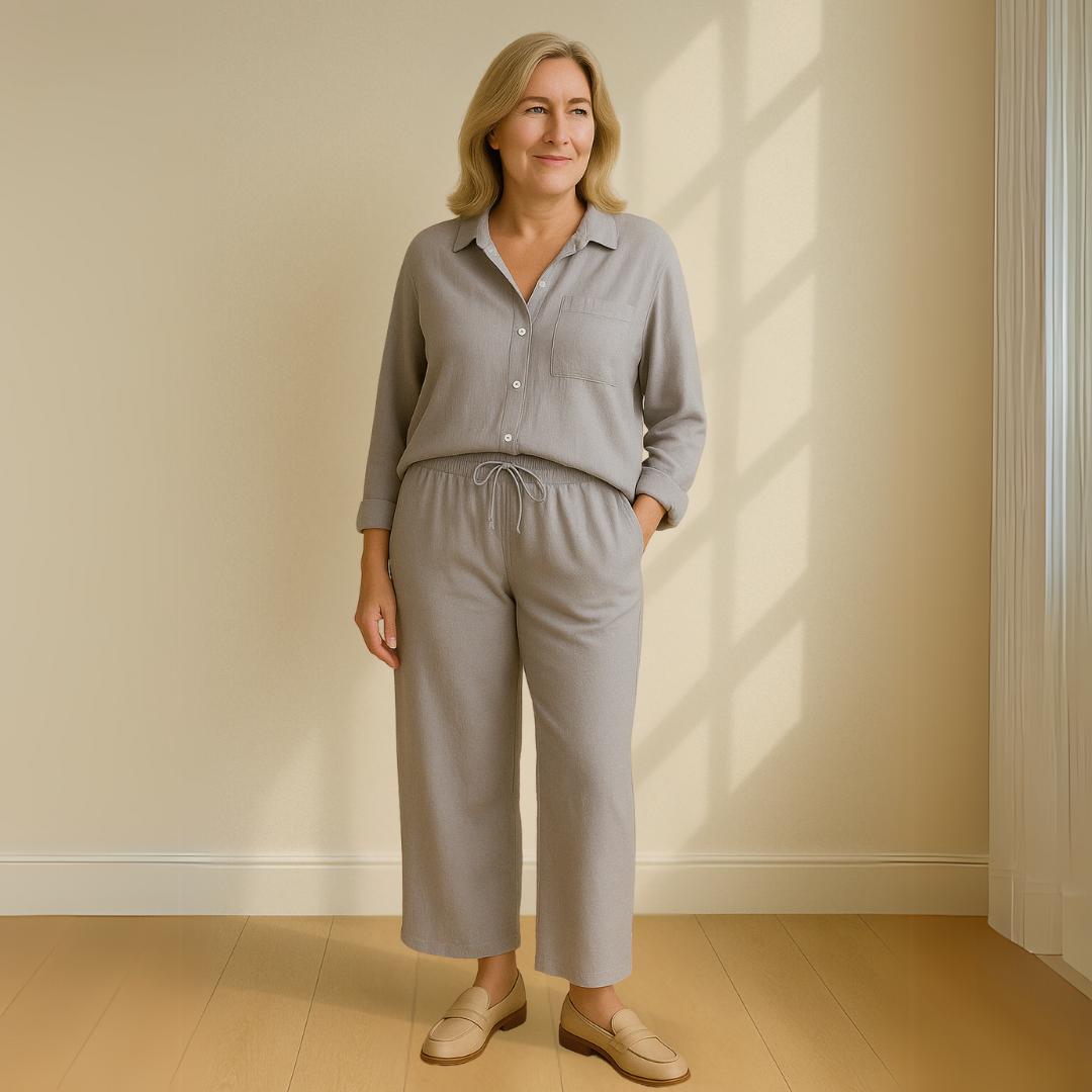 Yvonne | 2-delige set - Blouse & wijde broek