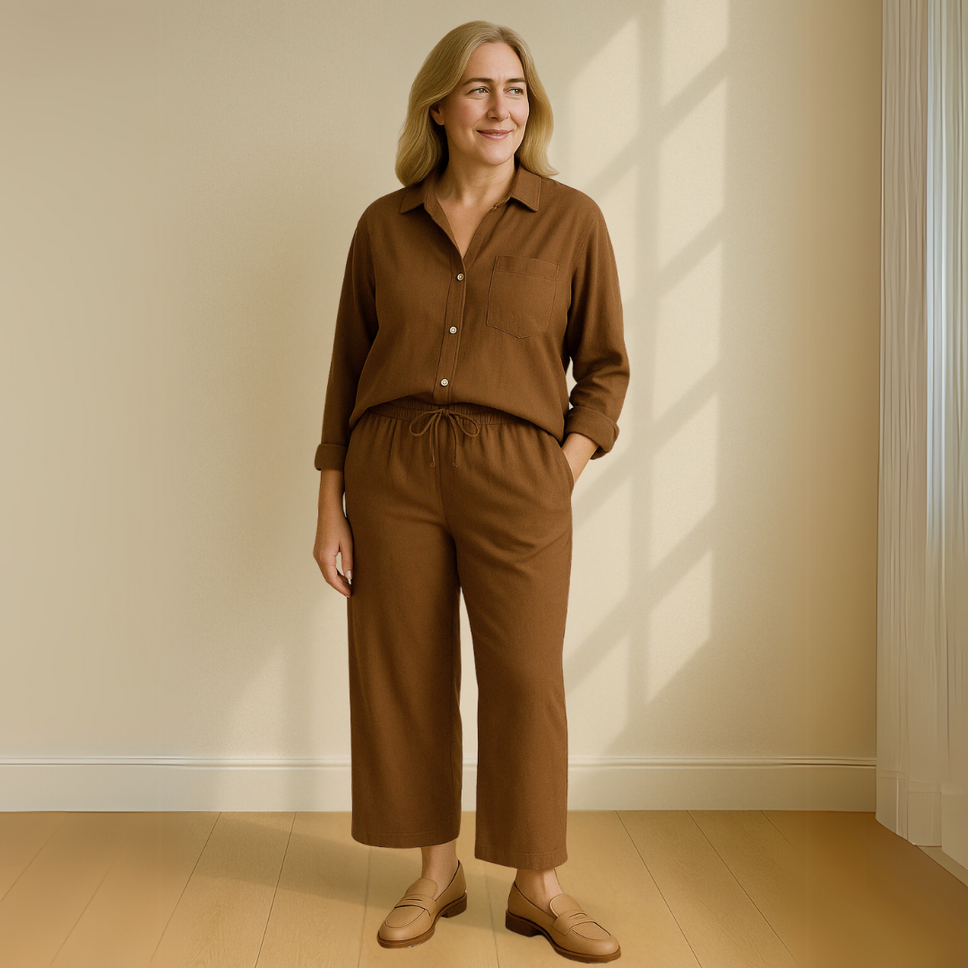 Yvonne | 2-delige set - Blouse & wijde broek