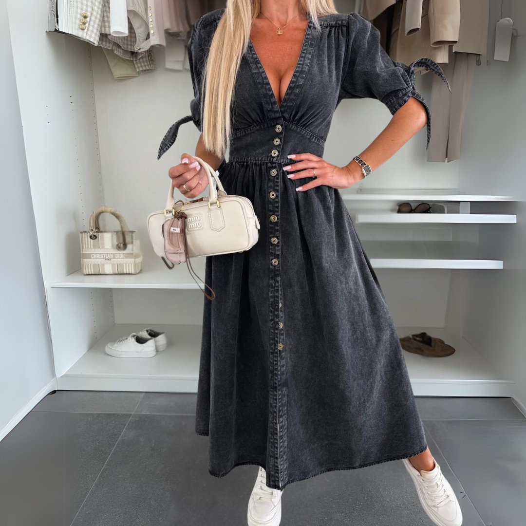 Annelot™ | Robe longue élégante avec boutons