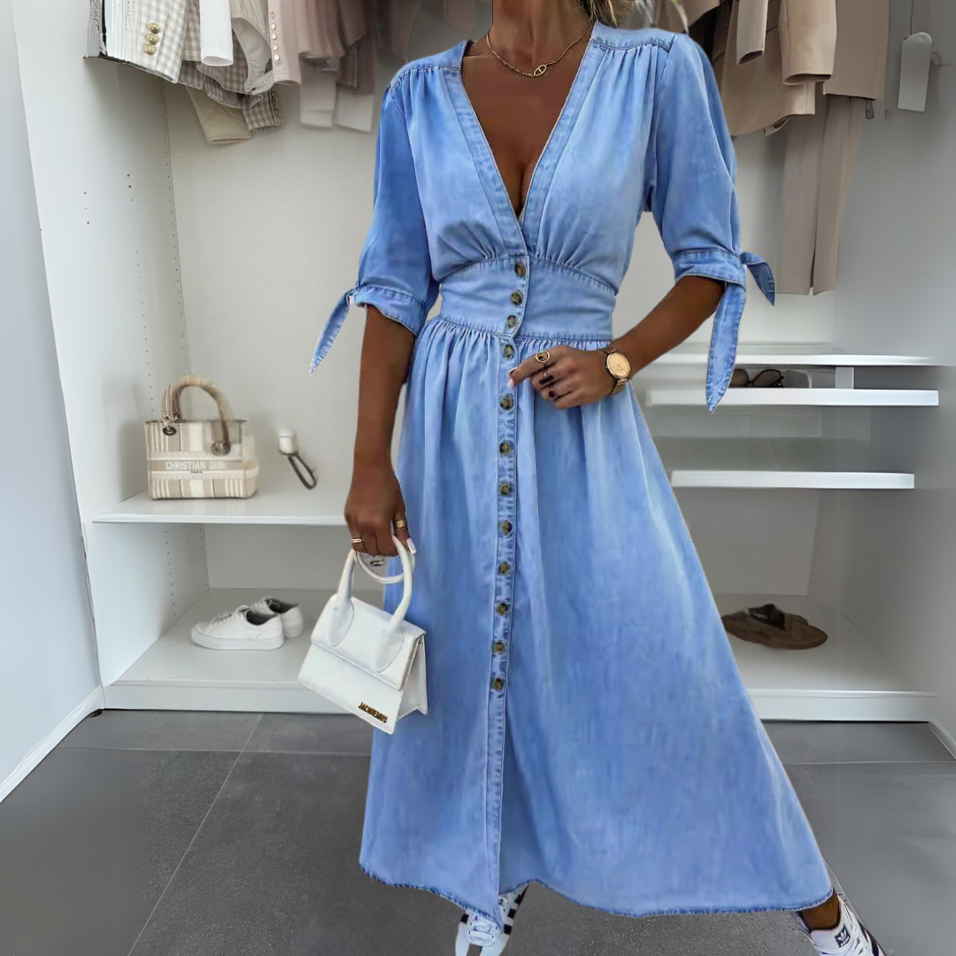 Annelot™ | Robe longue élégante avec boutons