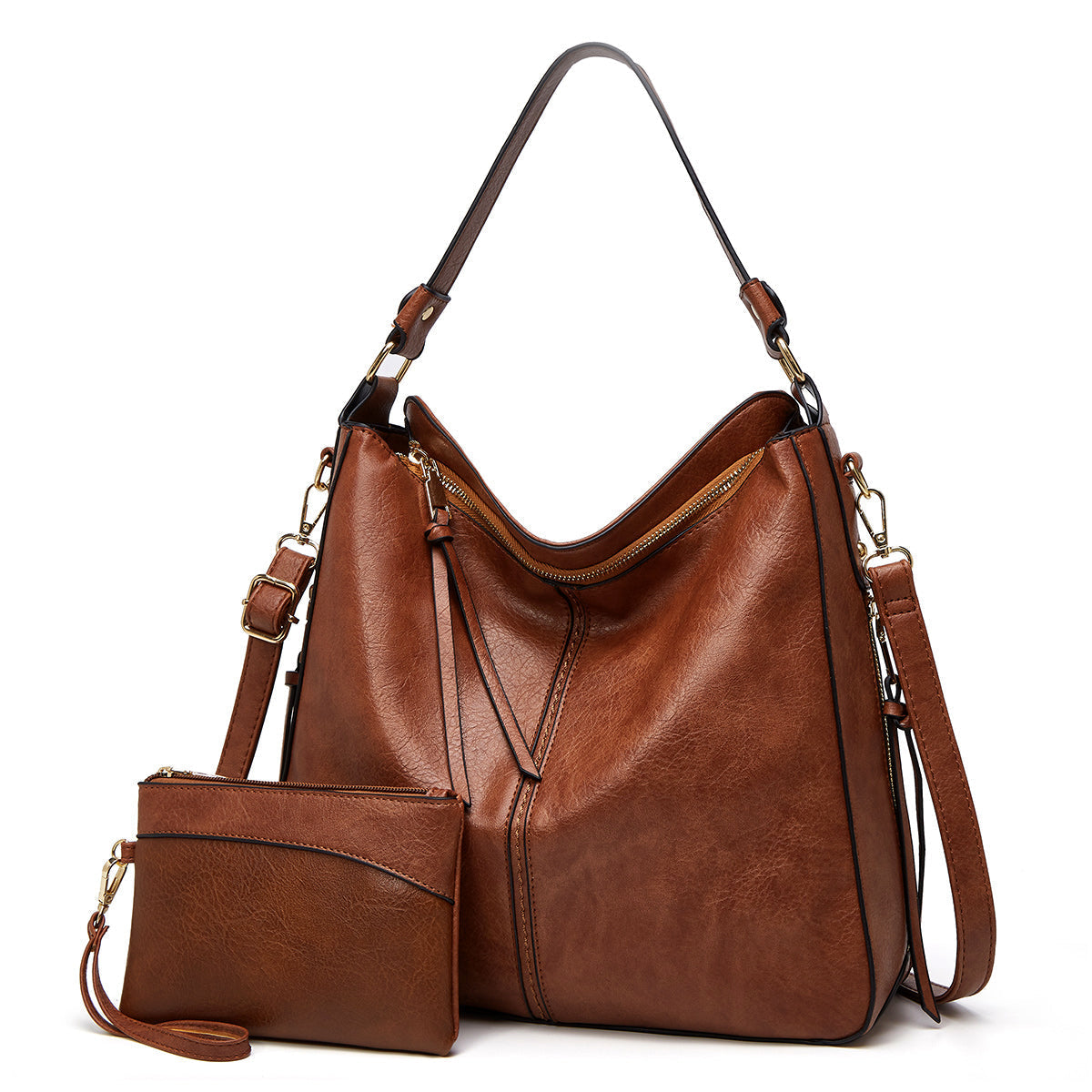 Ersilia™ - Sac en cuir élégant avec grande capacité et poches latérales