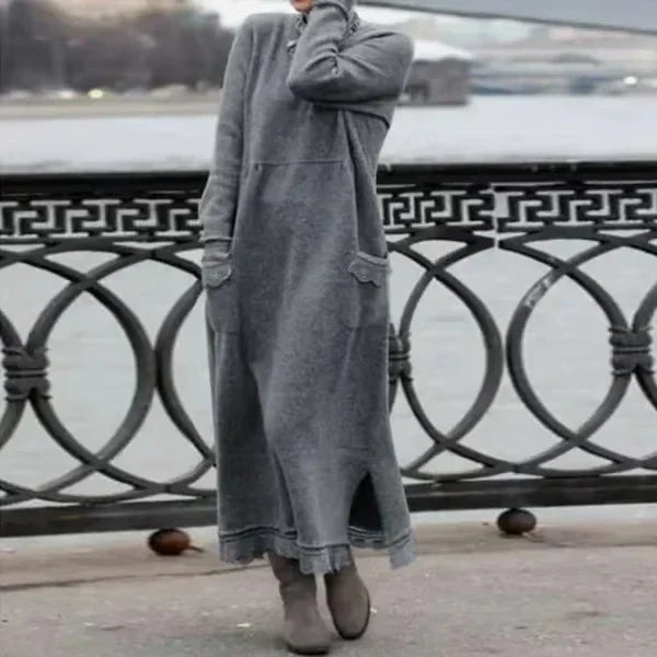 Robe longue en laine et coton Doris™