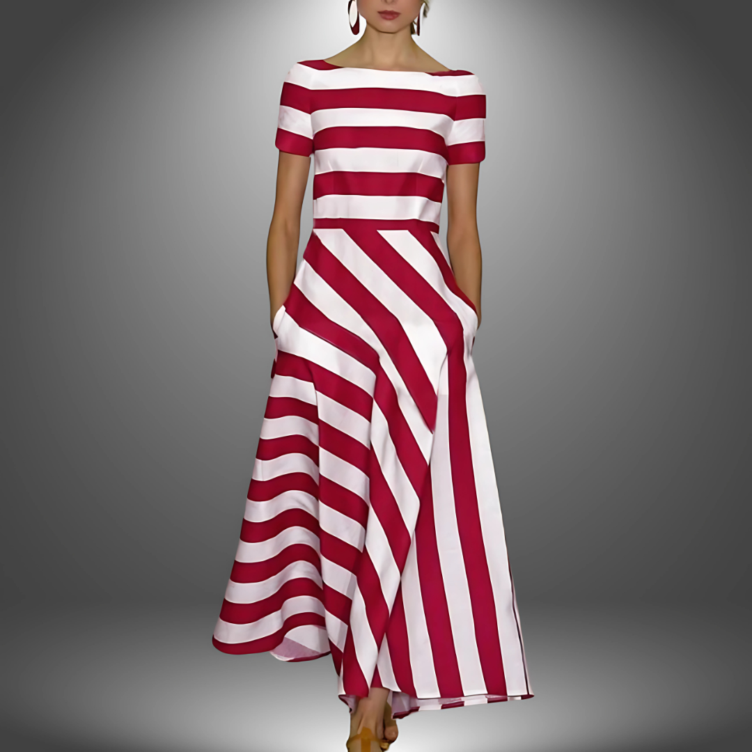 Anne-Marie™ | Robe longue rayée faite main