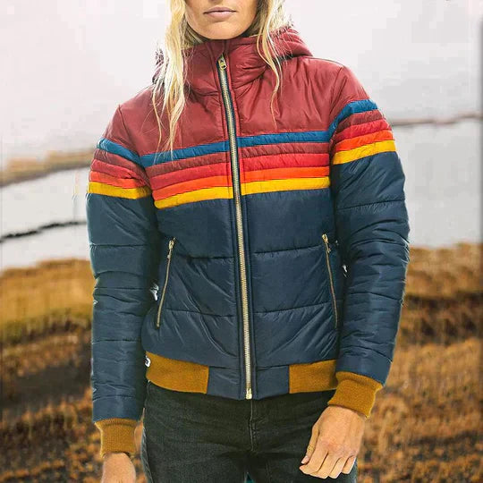 Roswitha - Parka rétro avec capuche en fausse fourrure pour femme 