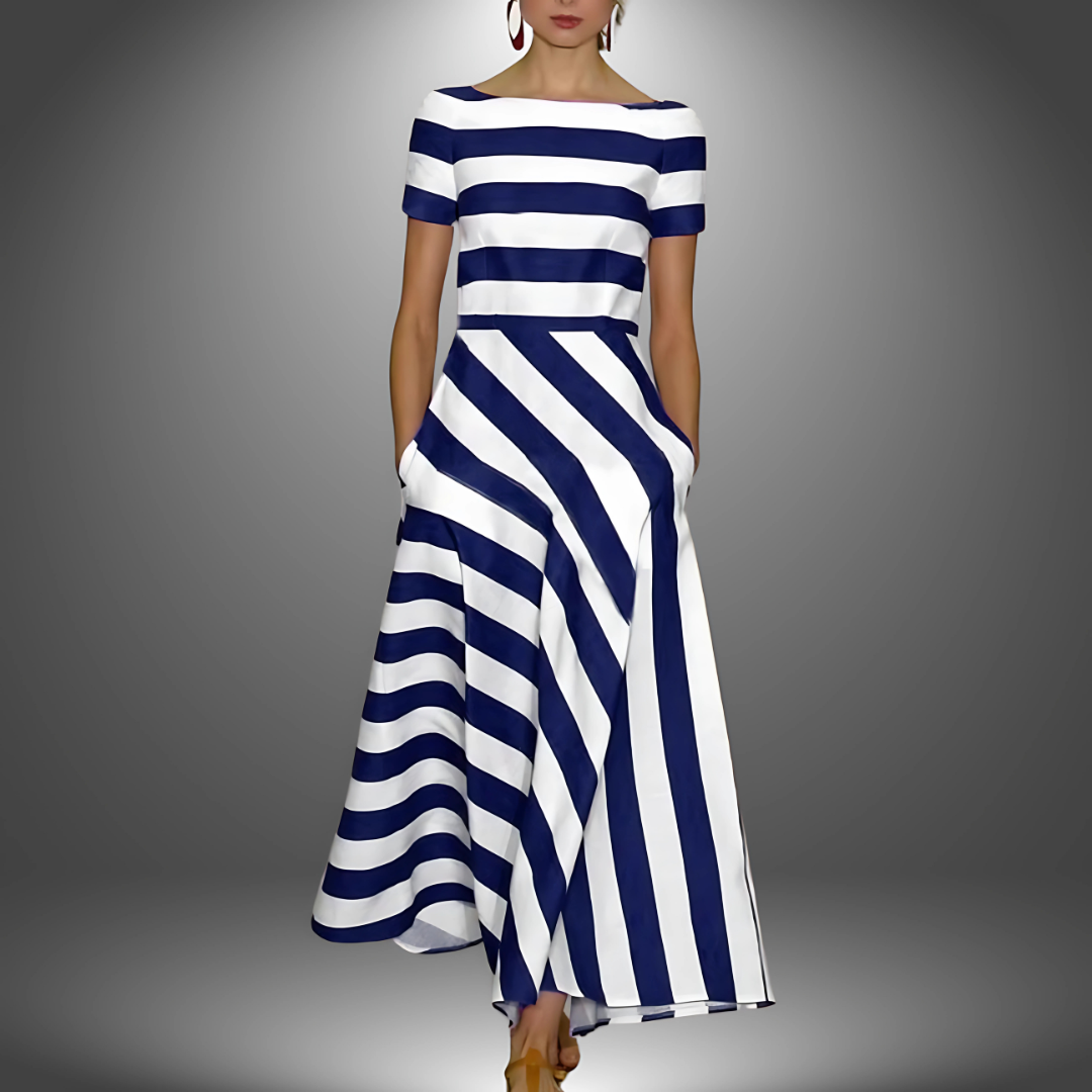 Anne-Marie™ | Robe longue rayée faite main