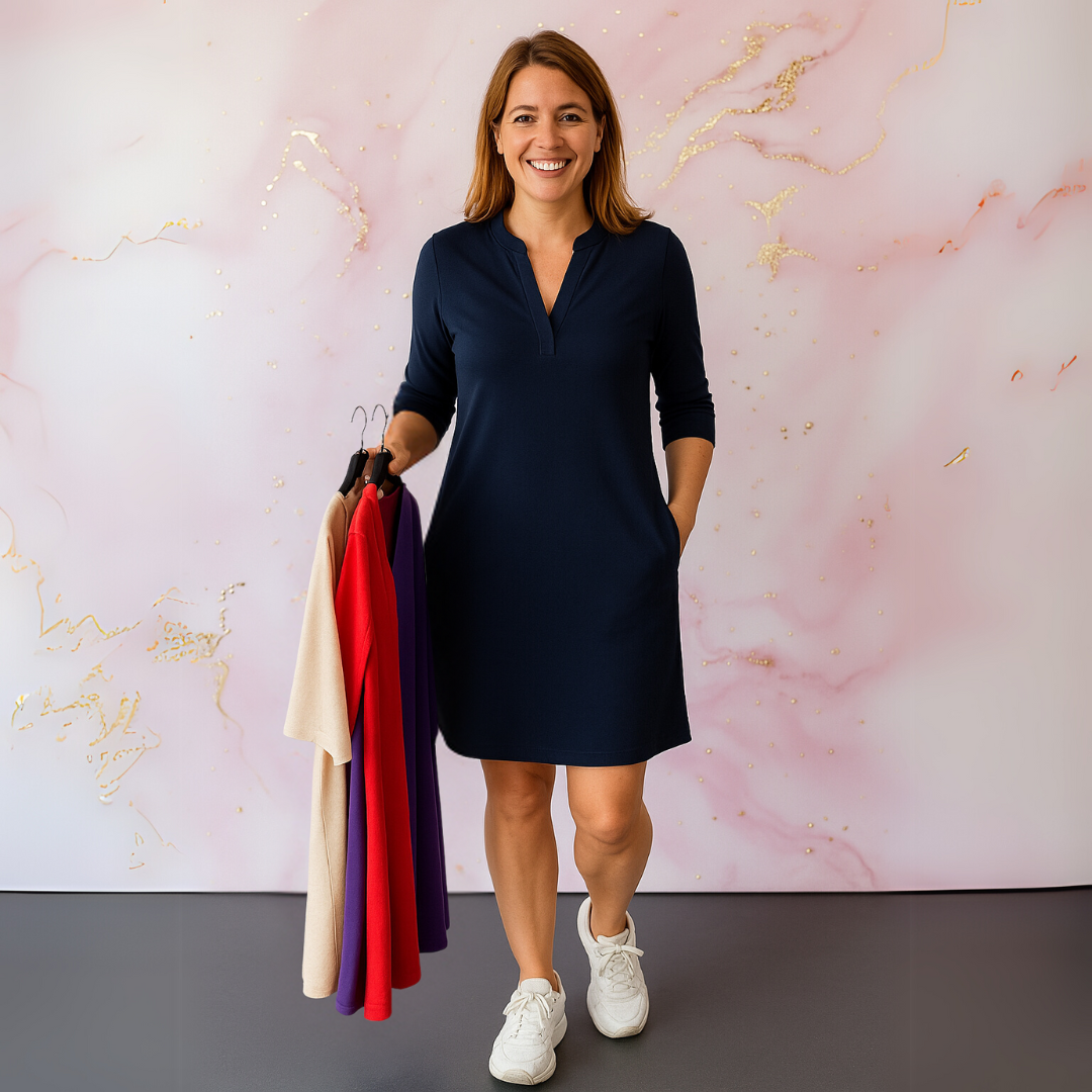 Hanneke™ | Robe unie à col en V