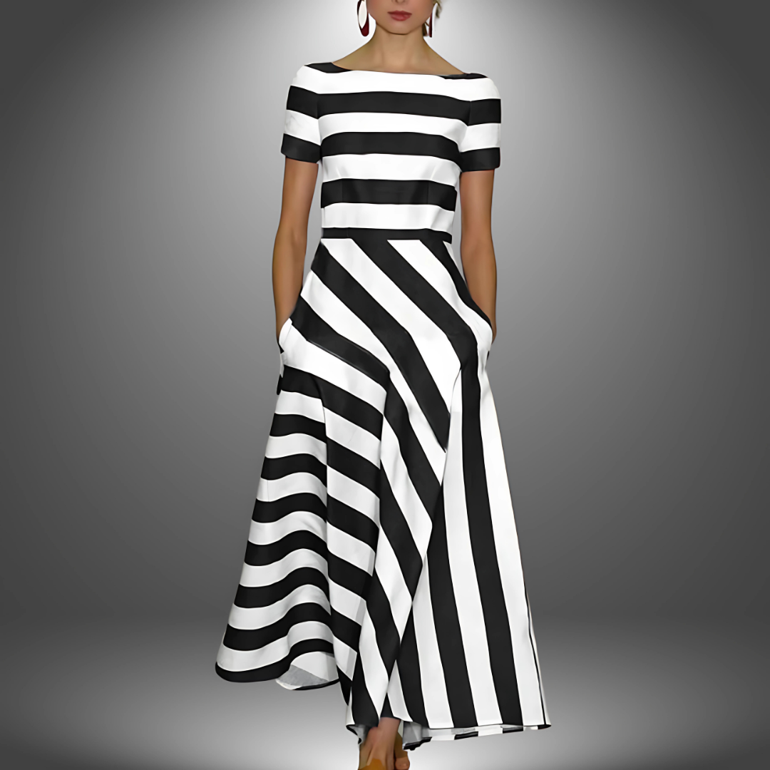 Anne-Marie™ | Robe longue rayée faite main