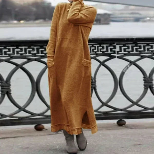 Robe longue en laine et coton Doris™