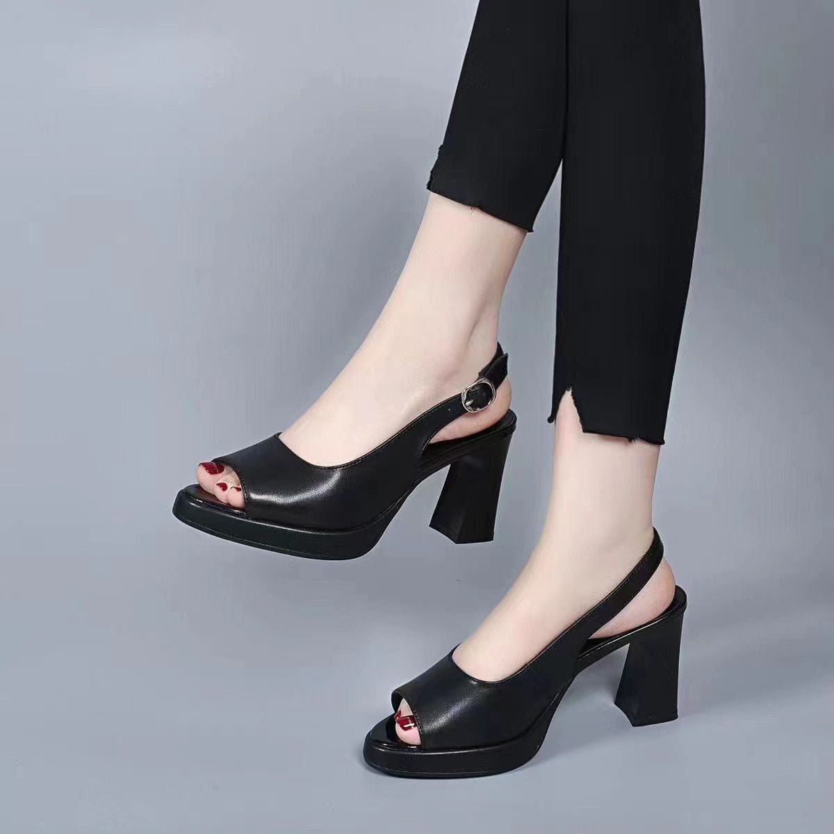 Les talons en cuir respirants de Mélanie !