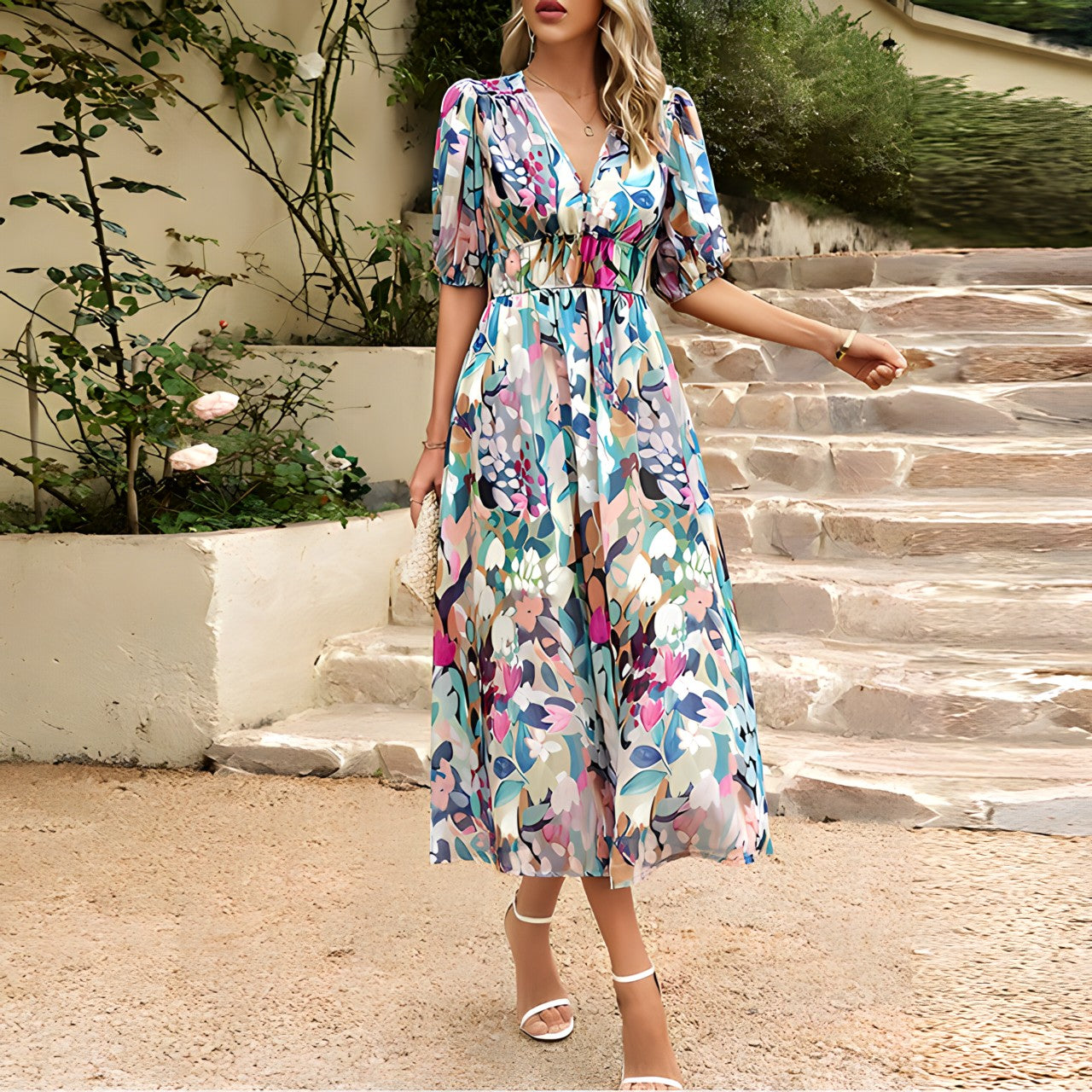 Chantal | Charmante robe à col en V