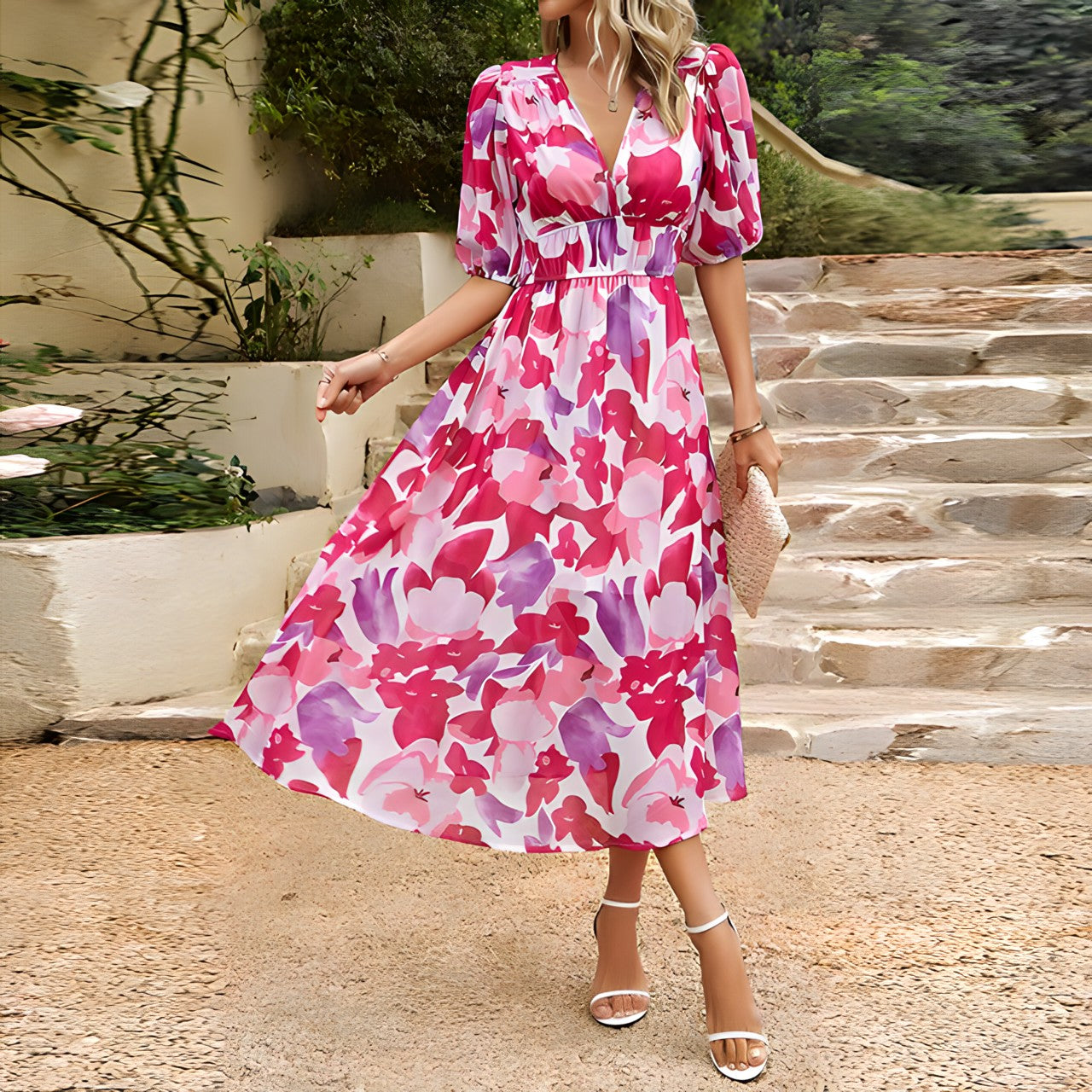 Chantal | Charmante robe à col en V