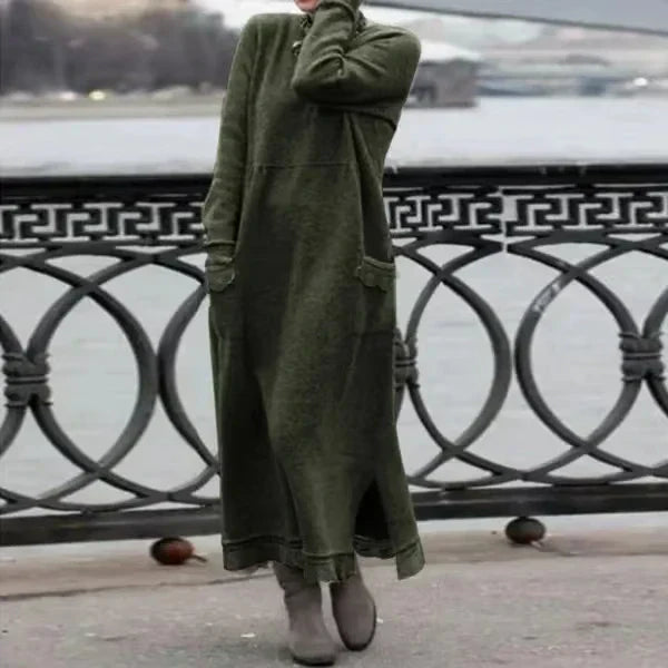 Robe longue en laine et coton Doris™